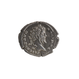 Denarius; obverse: head of Septimius Severus in a laurel wreath facing right, inscription