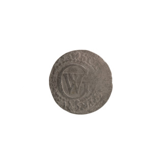 szelag, Ernest Pfahler, Wislica hoard, numism. Obv.: Prussian eagle with crowned letter S on its