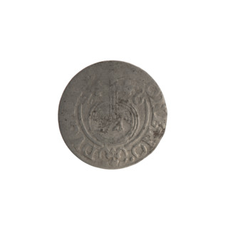 One-and-a-half coin, Ernest Pfahler; hoard from Wislica; obverse: five-field coat of arms with