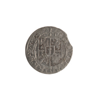 One-and-a-half (coin), Ernest Pfahler; Wislica hoard; obverse: under the ducal mitre a five-field