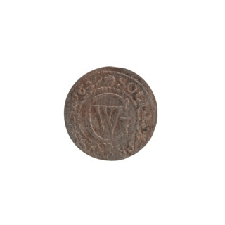 Szelag (1629), Ernest Pfahler. Obverse: Prussian eagle with crowned letter S on its chest; in rim