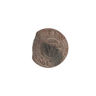 szelag, Ernest Pfahler, Wislica hoard (numism), Obv. Prussian eagle, on its chest a crowned letter
