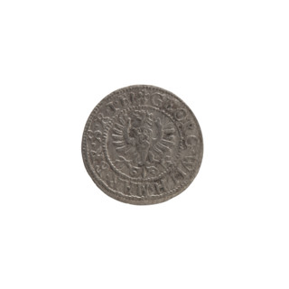 szelag by Ernest Pfahler, the Wislica hoard (numism). Obverse: Prussian eagle; on its chest the