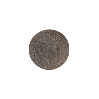 szelag; maker: Pfahler, Ernest; Wislica hoard (numism); material: coin; subject/details: Obv.