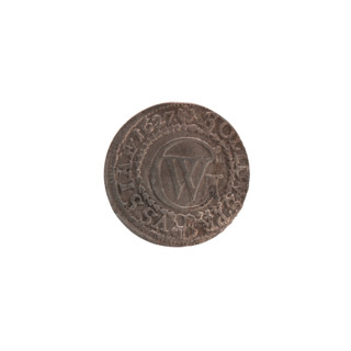 szelag by Pfahler, Ernest, from the Wislica hoard (numism). Silver coin (szelag), Ducal Prussia