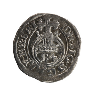 one-and-a-half, Henryk Laffert (1612-1615), cross (iconographic), orb of rule (iconographic), coats