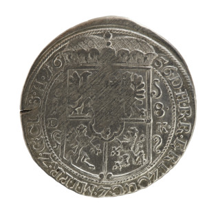 Krzysztof (Christoph) Melchior. Obverse: bust facing right in mitre and electoral mantle; right