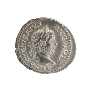 denarius, Caracalla (188–217; Roman emperor 198–217), head of emperor with laurel wreath