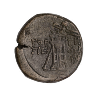 bronze coin, Gorgippia; obverse: head of Apollo in a laurel wreath facing right, hair combed up