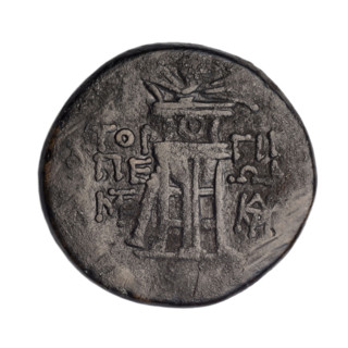 bronze coin, Gorgippia; obverse: head of Apollo in a laurel wreath facing right, hair combed up,