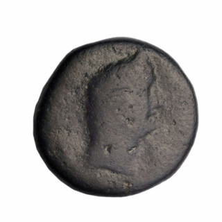 bronze coin, Phanagoria (as Agrippias), head of a woman in a diadem and veil (iconographic), head