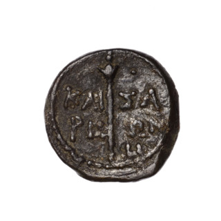 bronze coin, Pantikapaion (as Kaisarea), scepters, woman's head (iconographic), woman's head in