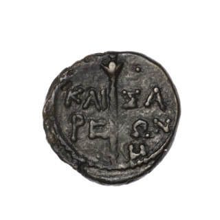 Bronze coin, Pantikapaion (as Kaisarea); obverse: head of a woman in a kalathos and veil (Aphrodite