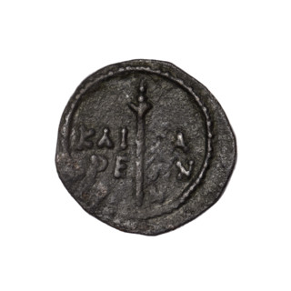 Bronze coin, Pantikapaion (as Kaisarea), end of the 1st century BC, Cimmerian Bosporus. Obverse: