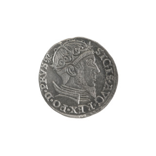 Gdansk trojak, Sigismund II Augustus (King of Poland; 1544–1572), royal bust, Gdansk (coat of