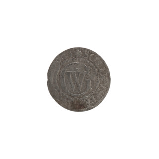 szelag; Obv. Prussian eagle, on its chest the crowned letter S; rosettes; Hohenzollern (coat of
