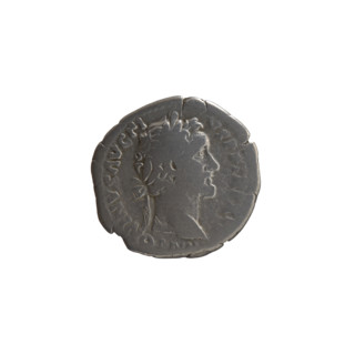 Denarius, Antoninus Pius (86–161; Roman emperor 138–161), issuer. Obverse: head of the emperor in a