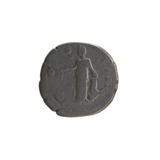 Denarius of Antoninus Pius (reigned 138–161). Obverse: Head of the emperor in a laurel wreath