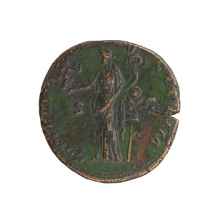 sestertius, Antoninus Pius (86–161; Roman emperor 138–161), issuer; obverse: head of the emperor in