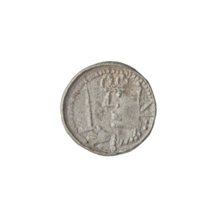 Denarius (royal type) of Boleslaw II the Bold (king of Poland; 1058–1079). Obverse: crowned bust of