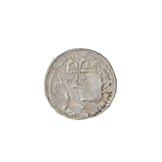Denarius (royal type) of Boleslaw II the Bold (king of Poland; reigned 1058–1079). Obverse: crowned