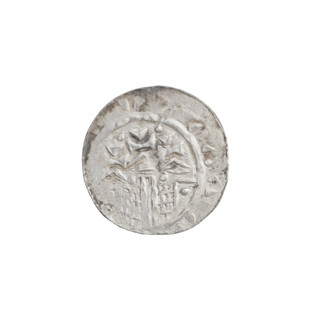 Denarius of Wladyslaw I Herman (prince of Poland; 1079–1102). Obverse: head of the prince facing