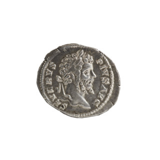 Denarius, standing emperor Septimius Severus (Roman emperor; 146–211). Obverse: SEVERVS PIVS AVG,
