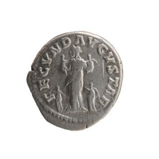 Denarius of Faustina the Younger (ca. 130–176), Roman empress 161–176; issuer: Marcus Aurelius