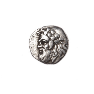 diobol, Pantikapaion, Satyr's head (iconographic), ram's head (iconographic), Black Sea, Satyr