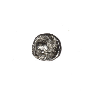hemiobol, Pantikapaion, lion protoma (iconographic), grains, Satyr's head (iconographic), Satyr