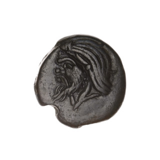 bronze coin, Pantikapaion, bull's head (iconographic), Satyr's head (iconographic), Black Sea,