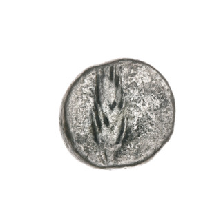 Triobol from Pantikapaion (Cimmerian Bosporus), 270–201 BC. Obverse: head of Apollo in laurel