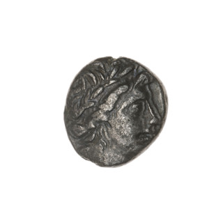 drachma, Pantikapaion, bow in a quiver (iconographic), head of Apollo (iconographic), Black Sea,