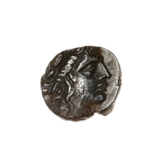 drachma, Pantikapaion, bow in a quiver (iconographic), head of Apollo (iconographic), Black Sea,
