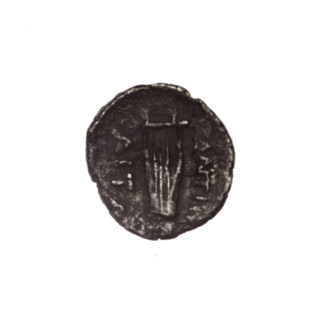 Diobol, Pantikapaion; head of Apollo (iconographic) right; reverse: lyre (musical instrument),