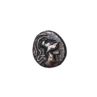 bronze coin, Pantikapaion, prora (iconographic), head of Athena (iconographic), Athena (mythology),