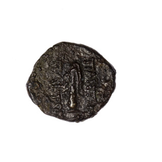 Bronze coin, Pantikapaion; obverse: head of Heracles in diadem facing right; reverse: club