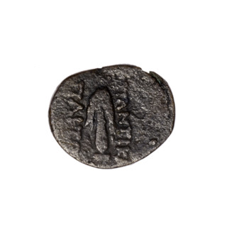bronze coin, Pantikapaion; head of Heracles (iconographic); club and lion skin on club