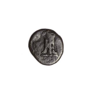 bronze coin, Pantikapaion; tripod (iconographic), stars, eight-pointed star (iconographic);