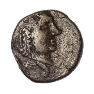 bronze coin, Pantikapaion; obverse: head of Apollo in a laurel wreath facing right; reverse: eagle