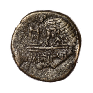 bronze coin, Pantikapaion; obverse: head of Apollo in a laurel wreath facing right; reverse: eagle