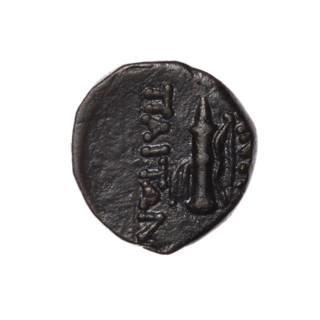 bronze coin, Pantikapaion; head of Apollo in a laurel wreath to the right (obverse); reverse: