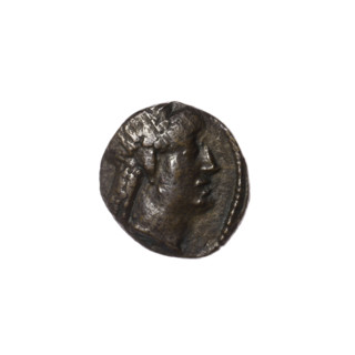 bronze coin, Pantikapaion, prora (iconographic), head of Apollo (iconographic), Apollo (mythology),