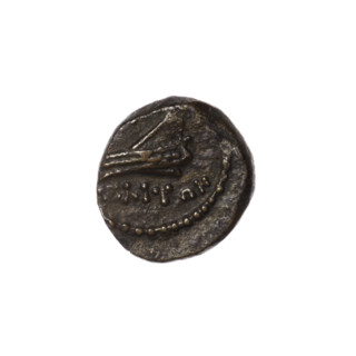 bronze coin, Pantikapaion, prora (iconographic), head of Apollo (iconographic), Black Sea, Apollo
