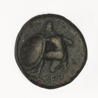 bronze coin, Chersonesos; Artemis on a quadriga to the right, torch in raised right hand, HP at the