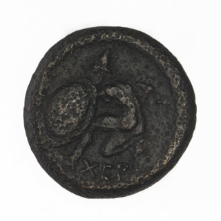 Bronze coin, Chersonesos (Chersonesos Taurica), 350–330 BC. Obverse: Artemis on a quadriga to the