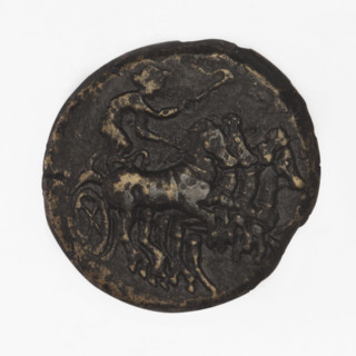 Bronze coin, Chersonesos; obverse: Artemis on a quadriga to the right, torch in raised right hand;
