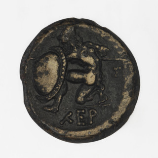 bronze coin, Chersonesos, warriors, kneeling warrior (iconographic), Artemis on a quadriga