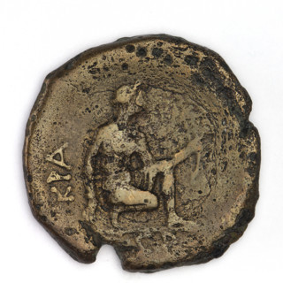 bronze coin, Chersonesos, Artemis kneeling, griffins, Artemis (mythology), Black Sea, Artemis with