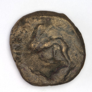 Bronze coin, Chersonesos Taurica (Chersonesos), 330–320 BC. Obverse: eagle-headed griffin to left.